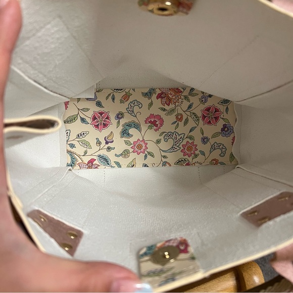 Minton Cream Floral Mini Tote style Hand bag - Picture 8 of 9